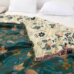 Doppelseitige Überwurfdecke aus japanischer Baumwolle – Ganzjahres-Reisedecke