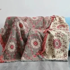 Doppelseitige Überwurfdecke aus japanischer Baumwolle – Ganzjahres-Reisedecke