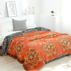 Doppelseitige Überwurfdecke aus japanischer Baumwolle – Ganzjahres-Reisedecke