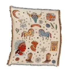 Doppelseitige ethnische Wandteppichdecke - Wohndekor-Sofabezug