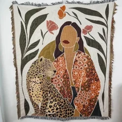 Doppelseitige ethnische Wandteppichdecke - Wohndekor-Sofabezug