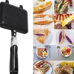 Doppelseitige Sandwichmaker-Pfanne mit Antihaftbeschichtung – Vielseitige Grillplatte für einfache Sandwiches