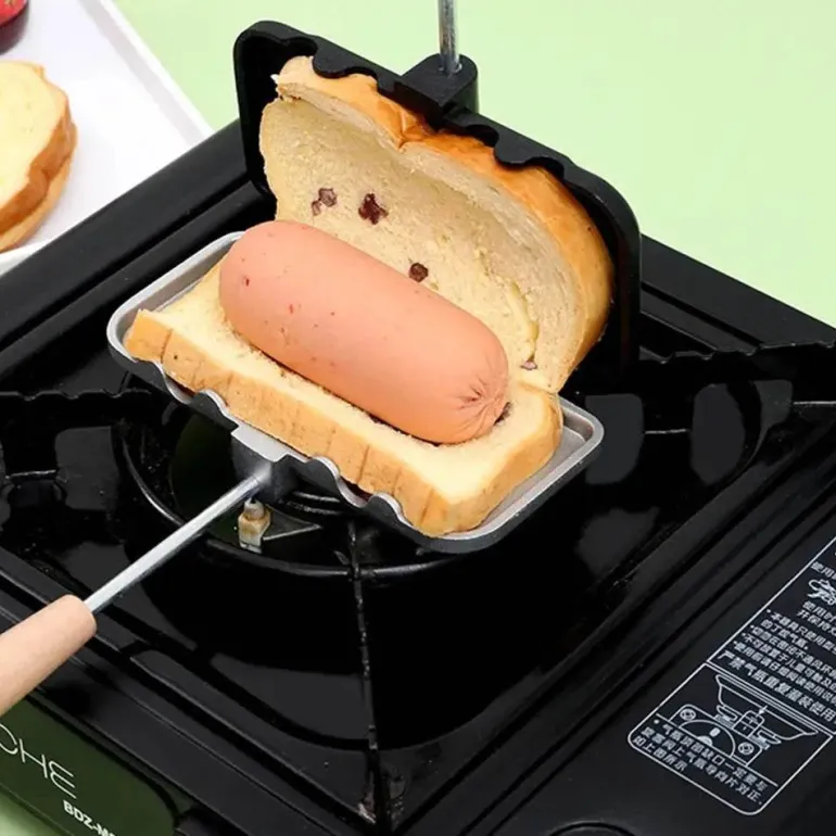 Doppelseitiger Sandwichmaker mit Antihaftbeschichtung – Schnellgrill für einfache Snacks