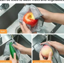 Doppelseitiges Reinigungstuch aus Silberdraht – Ultra-saugfähiges Reinigungstuch