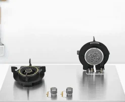 Doppelter Gasherd aus Edelstahl – verstellbares Lift-Design