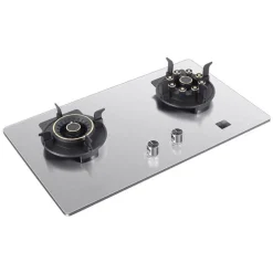 Doppelter Gasherd aus Edelstahl – verstellbares Lift-Design