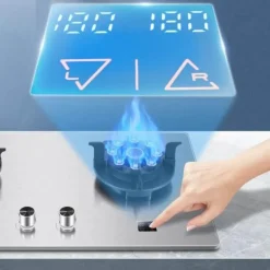 Doppelter Gasherd aus Edelstahl – verstellbares Lift-Design