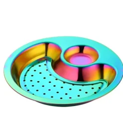 Doppeltes Frühstückstablett aus Edelstahl – Kreative Servierplatte