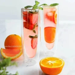 Doppelwandige Champagnergläser - 6-teiliges Hochzeitsset