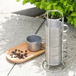 Doppelwandige Kaffeetassen aus Edelstahl – 5er-Pack isolierte Becher für heiße und kalte Getränke