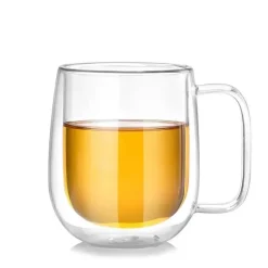 Doppelwandige Tee-/Kaffeetasse aus Glas – Getränkebecher im Kungfu-Stil