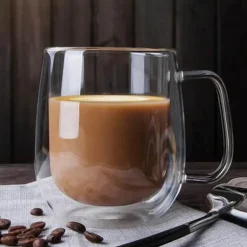 Doppelwandiger Kaffeebecher aus Glas – hitzebeständige Espresso-Cocktailtasse