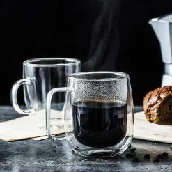 Doppelwandiger Kaffeebecher aus Glas – hitzebeständige Espresso-Cocktailtasse