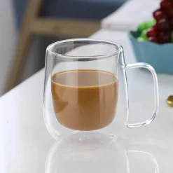 Doppelwandiger Kaffeebecher aus Glas – hitzebeständige Espresso-Cocktailtasse
