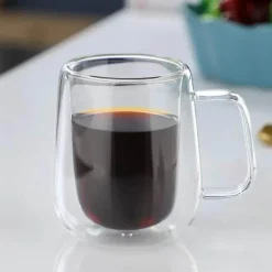 Doppelwandiger Kaffeebecher aus Glas – hitzebeständige Espresso-Cocktailtasse