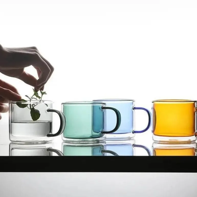 Doppelwandiges Glasbecher-Set – 250 ml für Kaffee, Tee, Wein, Whiskey, Saft