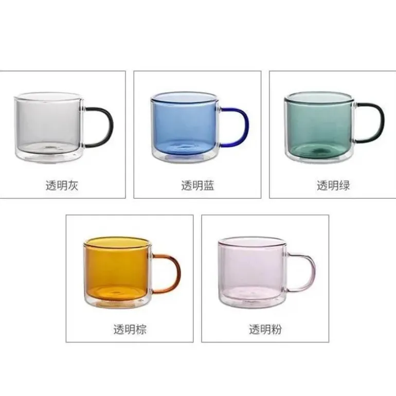 Doppelwandiges Glasbecher-Set – 250 ml für Kaffee, Tee, Wein, Whiskey, Saft