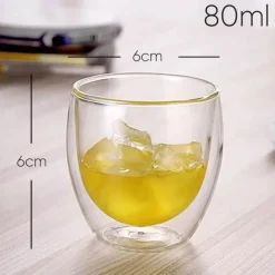 Doppelwandiges Glasset – Isolierbecher für Whisky, Wein, Bier, Milch, Tee