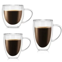 Doppelwandiges Glasset – Isolierbecher für Whisky, Wein, Bier, Milch, Tee