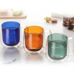 Doppelwandiges mehrfarbiges Weinglas-Set – Stilvolle Cocktailbecher