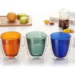 Doppelwandiges mehrfarbiges Weinglas-Set – Stilvolle Cocktailbecher