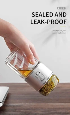 Doppelwandiges Tee-Ei aus Glas – vielseitige Thermoskanne für heiße und kalte Getränke