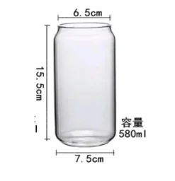 Dosenförmiges Trinkglas-Set mit Deckel und Strohhalm - Ästhetische Becher