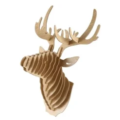 3D-Puzzle aus Holz mit Hirschkopf – dekorative Wandkunst für die Inneneinrichtung