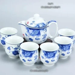 Drachen-Porzellan-Teekannen-Set – Kung-Fu-Puer-Oolong-Teegeschirr