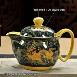 Drachen-Porzellan-Teekannen-Set – Kung-Fu-Puer-Oolong-Teegeschirr