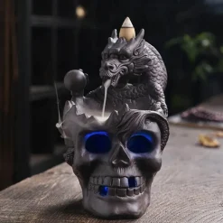 Drachenschädel LED Räuchergefäß - Gothic Home Decor Aromatherapie Diffusor