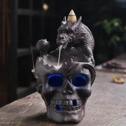 Drachenschädel LED Räuchergefäß - Gothic Home Decor Aromatherapie Diffusor