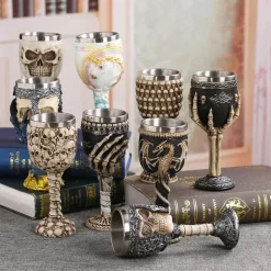 Drachenschädel-Kelch - Gothic-Weinglas aus Kunstharz für Cocktails