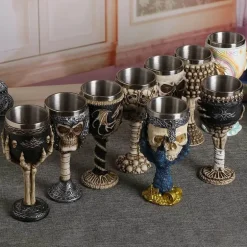 Drachenschädel-Kelch - Gothic-Weinglas aus Kunstharz für Cocktails