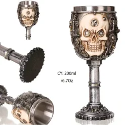 Drachenschädel-Kelch - Gothic-Weinglas aus Kunstharz für Cocktails