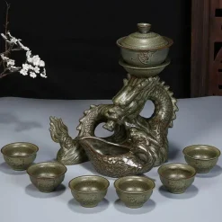 Drachen-Teeservice aus Keramik – Tragbares traditionelles Teeservice
