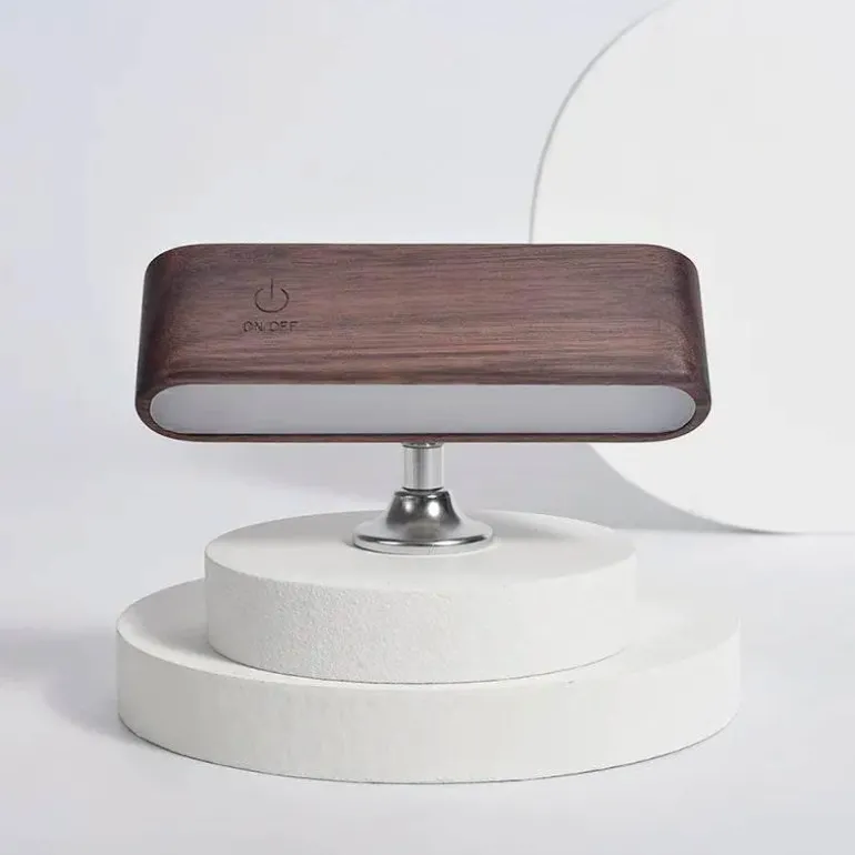 Drehbare magnetische LED-Nachtlampe - wiederaufladbare Schreibtischlampe aus Holz