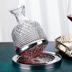 Drehbare Weinkaraffe aus Kristallglas – elegante Glaskaraffe