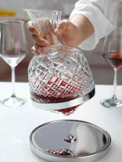 Drehbare Weinkaraffe aus Kristallglas – elegante Glaskaraffe