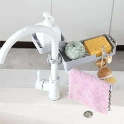 Drehbarer Abfluss-Organizer für die Küchenspüle – mehrschichtige Aufbewahrungslösung