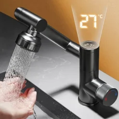 Drehbarer Badezimmerhahn – Japanisches Design mit Digitalanzeige