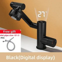 Drehbarer Badezimmerhahn – Japanisches Design mit Digitalanzeige