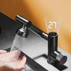 Drehbarer Badezimmerhahn – Japanisches Design mit Digitalanzeige