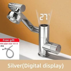 Drehbarer Badezimmerhahn – Japanisches Design mit Digitalanzeige