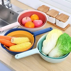 Drehbarer doppellagiger Abtropfkorb - Multifunktionaler Küchenorganizer