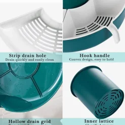 Drehbarer Gemüseabtropfkorb - Mehrzweck-Serviertablett