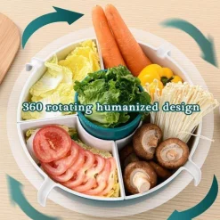 Drehbarer Gemüseabtropfkorb - Mehrzweck-Serviertablett