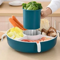 Drehbarer Gemüseabtropfkorb - Mehrzweck-Serviertablett