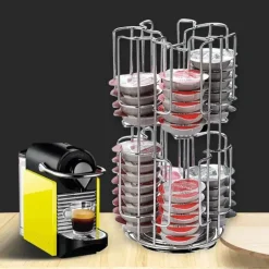 Drehbarer Kaffeepadhalter für 64 Kapseln – Stilvoller Aufbewahrungsständer