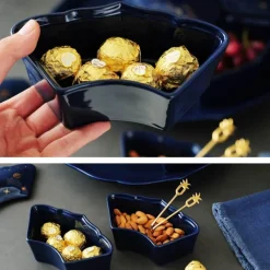 Drehbarer Snackteller aus Keramik – Nachthimmel-Design